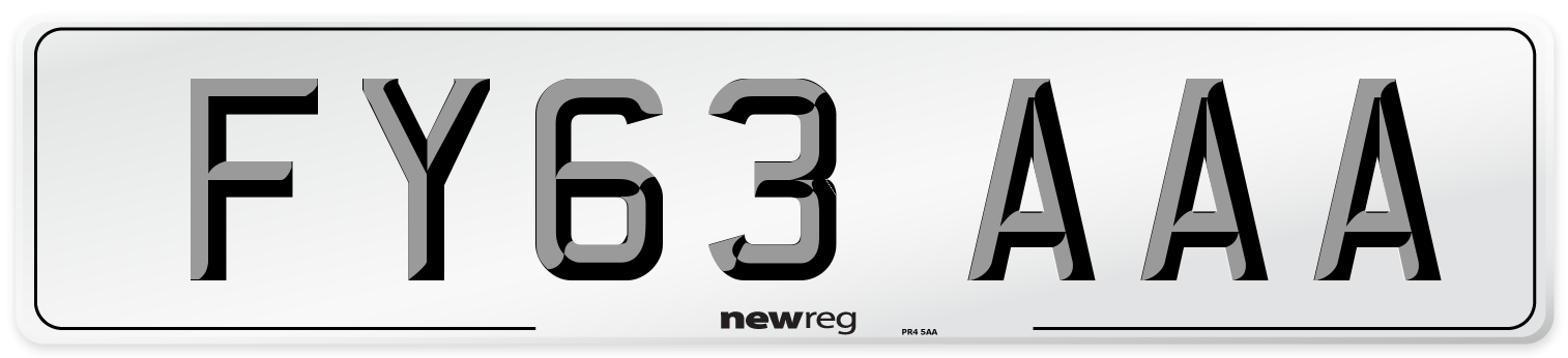 FY63 AAA Number Plate from New Reg